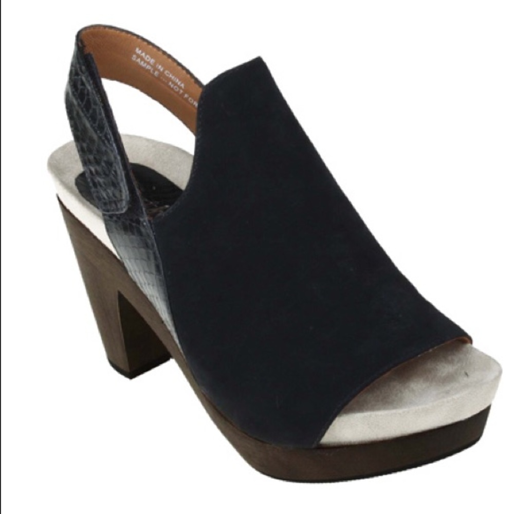 Earthies Positano leather wood-sole heels